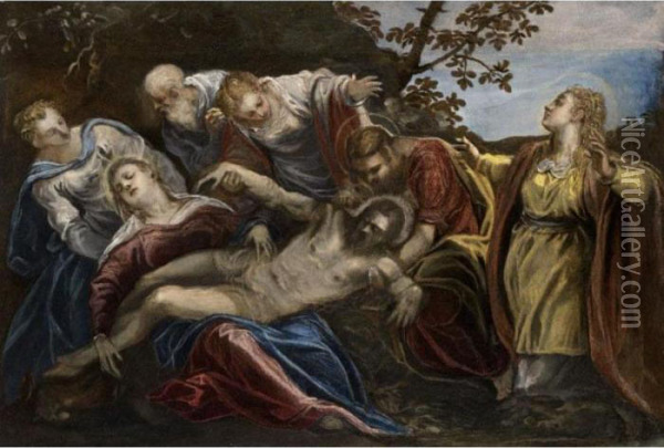 Lamentation Oil Painting - Jacopo Robusti, II Tintoretto