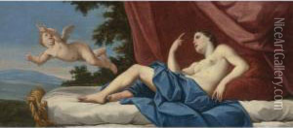 Cupid Fleeing From The Wounded Venus Oil Painting - Marcantonio Franceschini