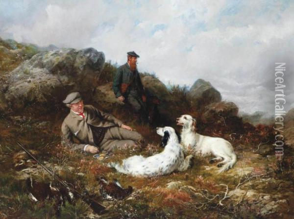 A Rest From The Shoot Oil Painting - George Earl