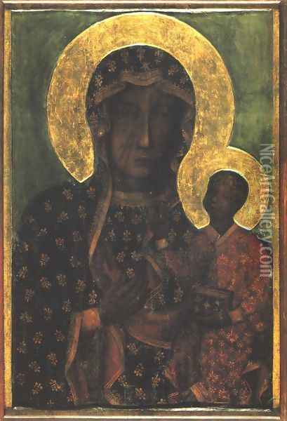Our Lady of Czestochowa Oil Painting - Unknown Painter