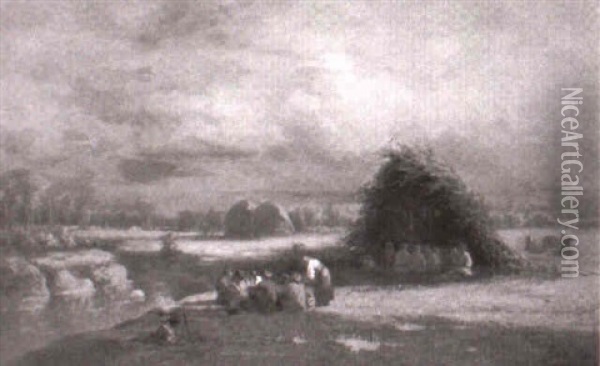 Rastende Bauern Bei Der Heuernte Oil Painting - Pelagia Petrowna Couriard