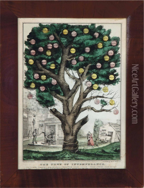 The Tree Of Temperance Oil Painting - Currier & Ives Publishers