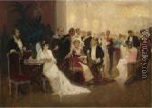 The Ballroom Oil Painting - Ilya Efimovich Efimovich Repin