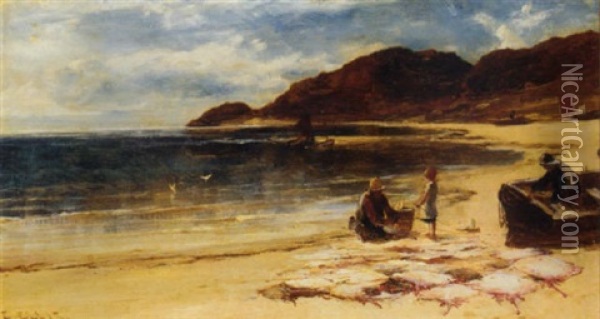 The Day's Catch Oil Painting - Edwin John Ellis