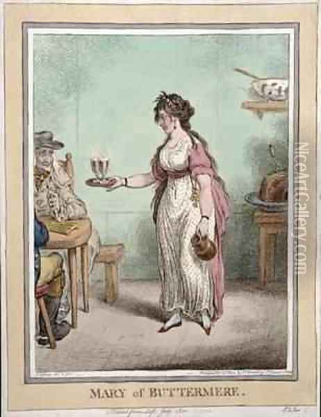Mary of Buttermere sketched from life in July 1800 Oil Painting - James Gillray