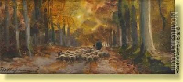 Retour Du Troupeau De Moutons Oil Painting - Maurice Hagemans