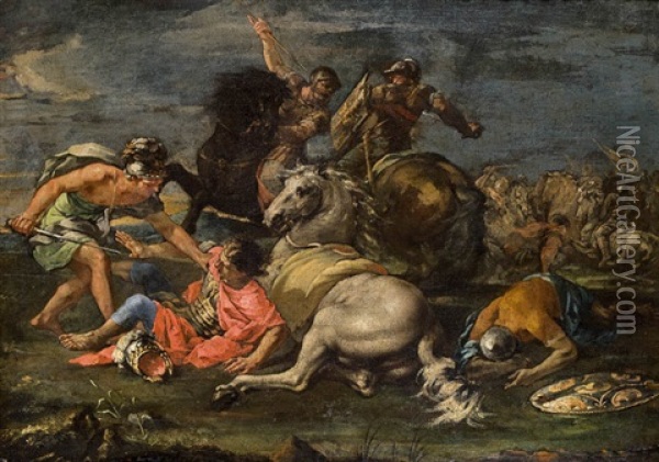 Antike Reiterschlacht Oil Painting - Abraham Brueghel