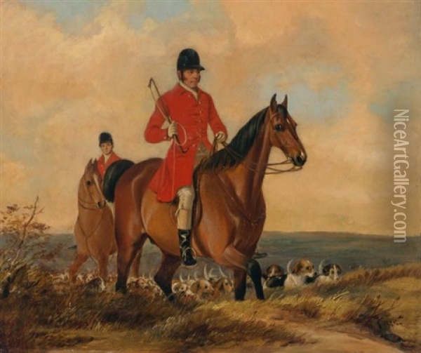 The Start Of The Hunt Oil Painting - William Barraud