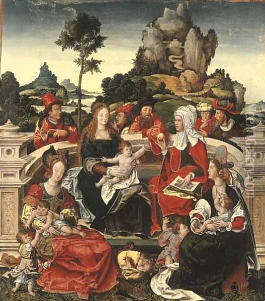 The Holy Kinship Oil Painting - Orley, Bernard van