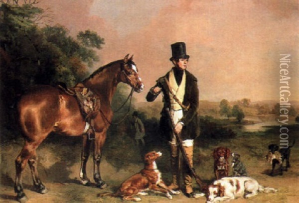 B. Kerr Esquire With His Day's Bag And His Setters 
