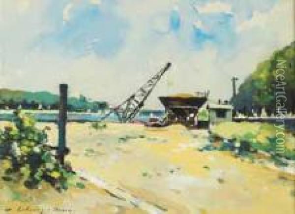 Veduta Di Rouen Oil Painting - Charles Auguste Lebourg