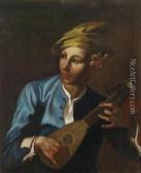 A Mandolin Player Oil Painting - Giacomo Francesco Cipper