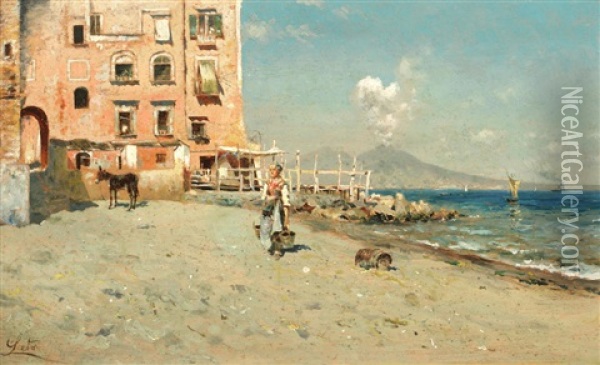 View Of The Neapolitan Coast Oil Painting - Antonino Leto