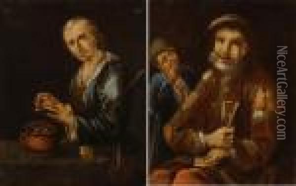 Vecchio Mendicante Con Fanciullo Oil Painting - Giacomo Francesco Cipper