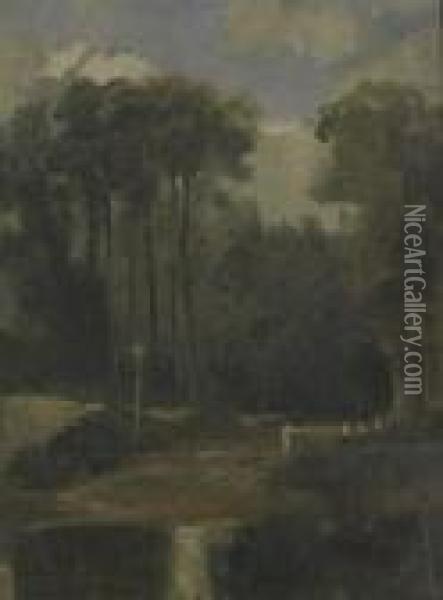Chemin En Foret. Oil Painting - John Lewis Brown