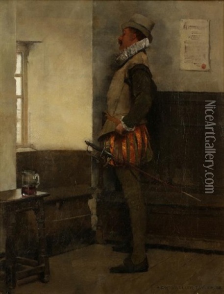 Swordsman Looking Through A Window Oil Painting - Albert Chevallier Tayler