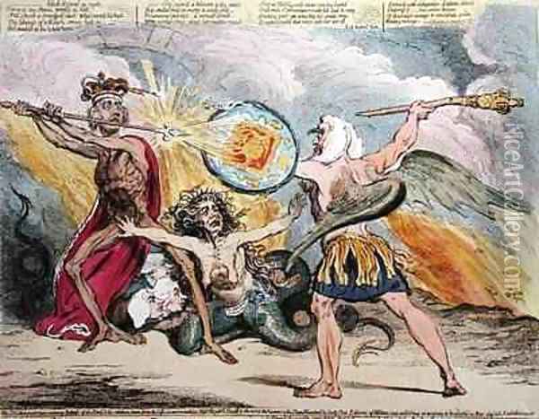 Sin Death and the Devil Oil Painting - James Gillray