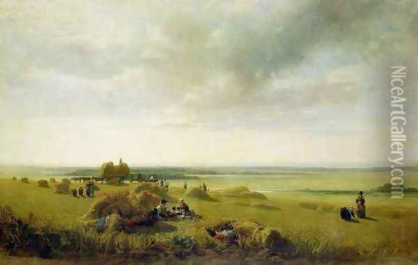 A Corn Field Oil Painting - Peter de Wint