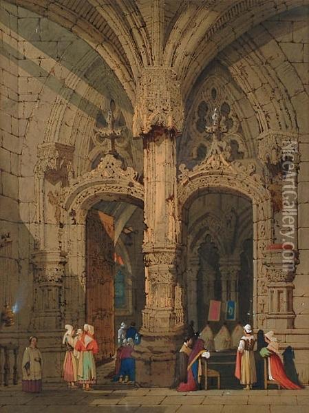 Church Interiors Oil Painting - George Percy Ashburnham