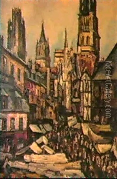 Rouen: La Cathedrale Oil Painting - Pierre Dumont