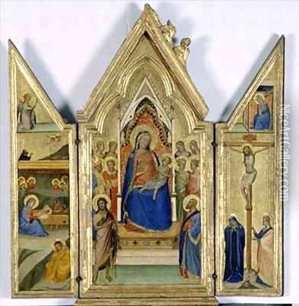 Triptych with Madonna and Child Oil Painting - Bernardo Daddi