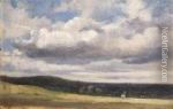 Down Landscape Oil Painting - John Constable