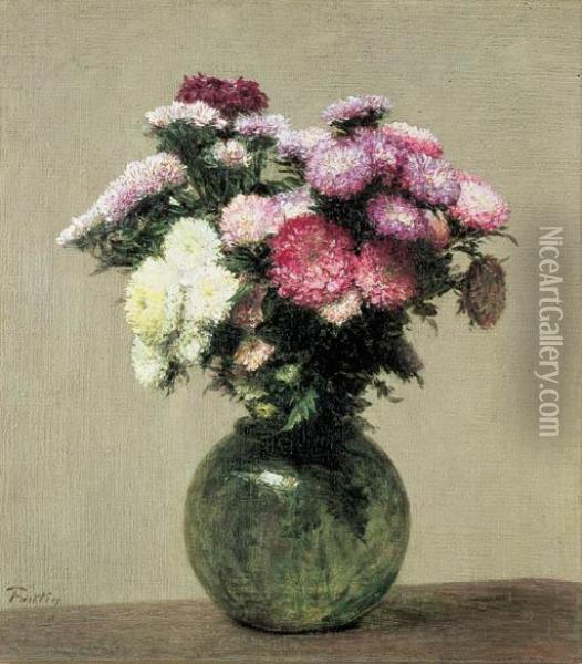 Marguerites Oil Painting - Ignace Henri Jean Fantin-Latour