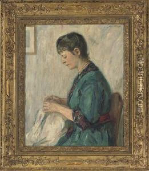 Portrait Of A Lady, Half-length Oil Painting - John Philipp