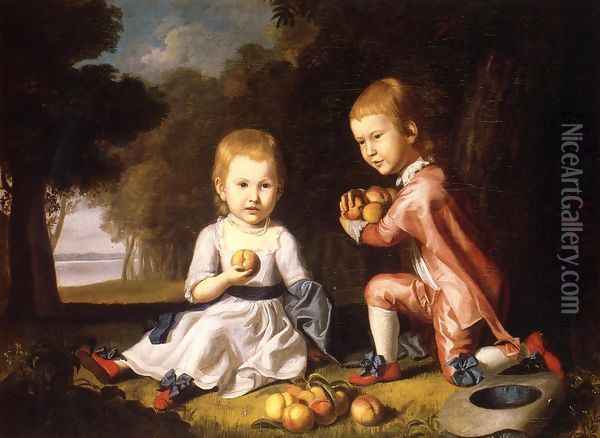 The Stewart Children Oil Painting - Charles Willson Peale
