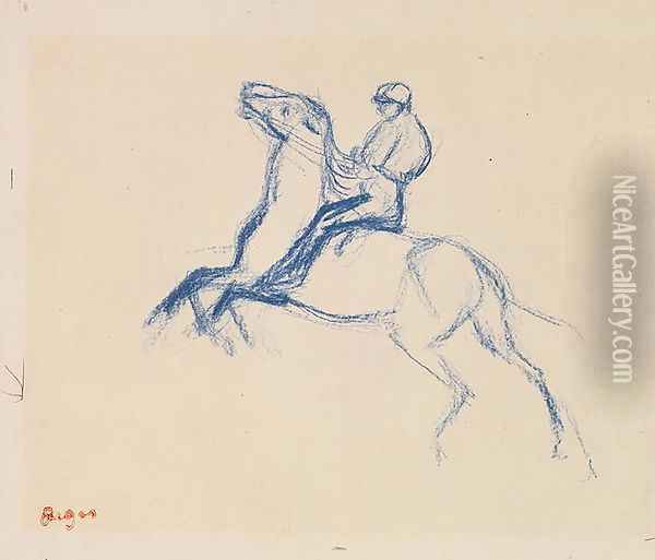 Jockey on Horseback Oil Painting - Edgar Degas