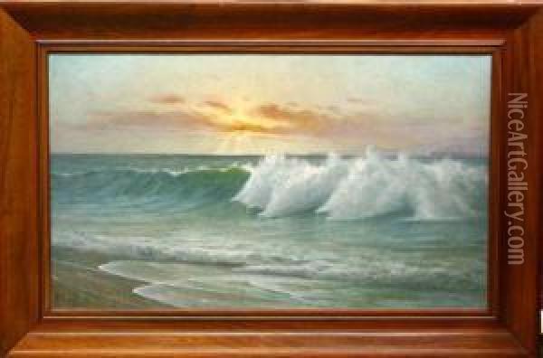Marine Sunset Oil Painting - Charles Albert Rogers