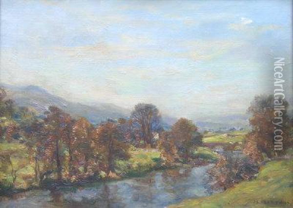 Autumn In Wensleydale Oil Painting - James Levin Henry