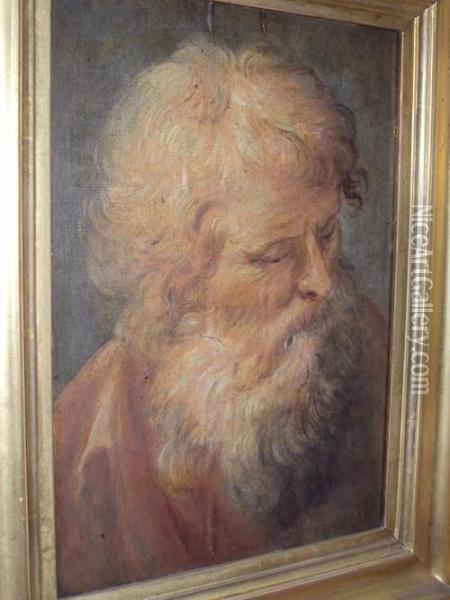 Portrait Of A Bearded Man, Possibly A Saint Oil Painting - Giovanni Domenico Tiepolo