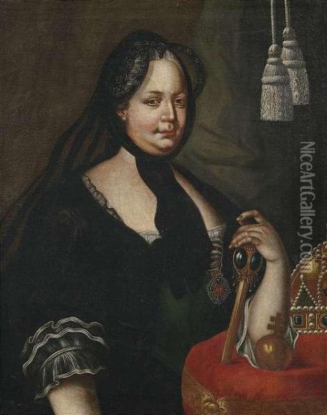 Empress Maria Theresia Dressed As A Widow. Oil Painting - Joseph Ducreux