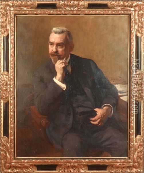 Portrait D'homme Oil Painting - Herman Jean Joseph Richir