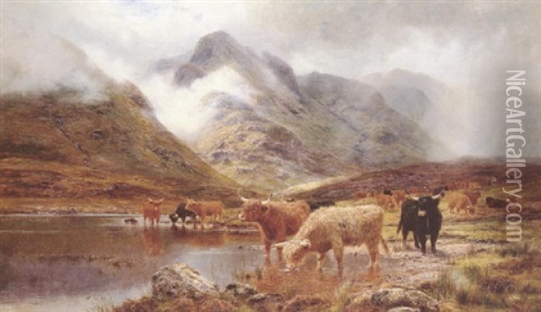 Rannoch Moor, On The Way South At Black Mount Oil Painting - Louis Bosworth Hurt