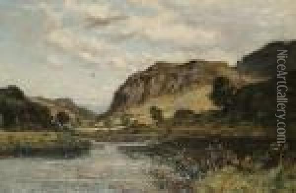 A River Landscape Oil Painting - Richard Gay Somerset