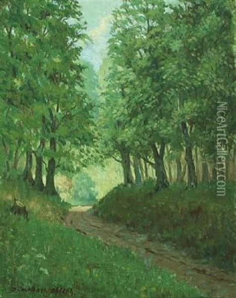 Forest Scene Oil Painting - Jeppe Madsen Ohlsen