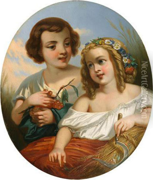 Alegoria Lata, 1855 R. Oil Painting - Jules Dufour