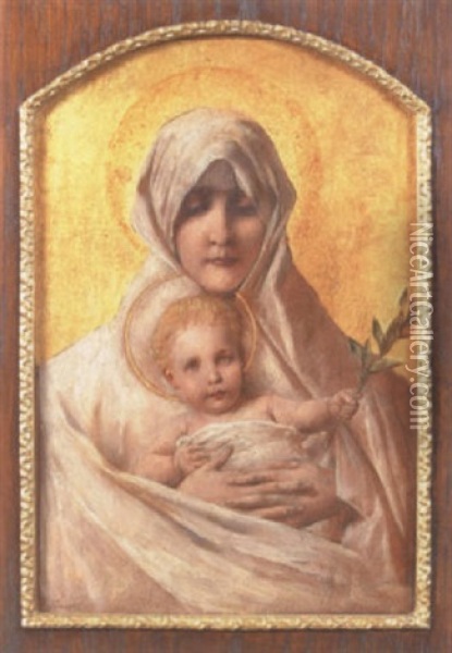 The Madonna And Child Oil Painting - Carl Froeschl
