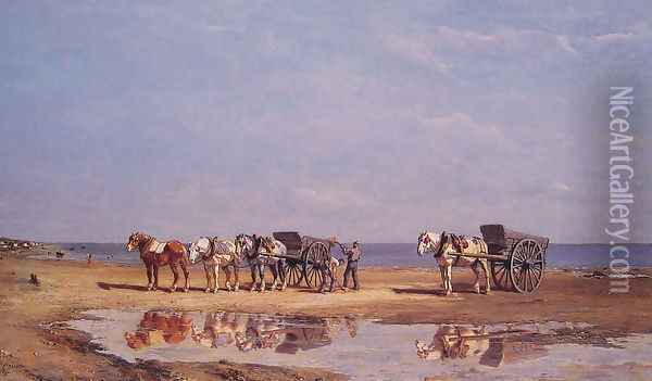 Loading the Wagon Oil Painting - Jules Jacques Veyrassat