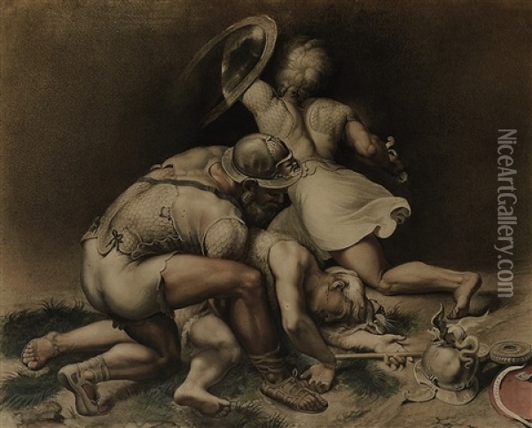 Der Tod Des Herkules (?) Oil Painting - Victor-Florence Pollet