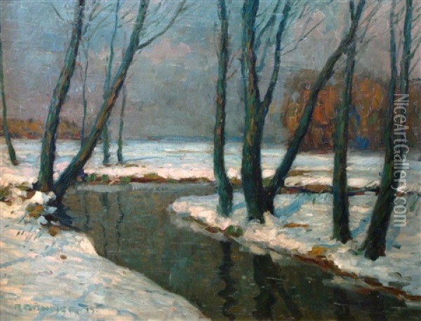 Winter Landscape Oil Painting - Rudolf Gonner