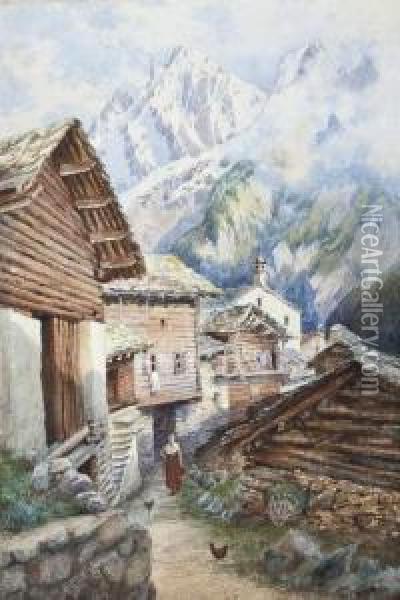 Bregaglia Alpine View Oil Painting - Helga Von Cramm