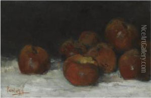 Still Life With Apples Oil Painting - Pericles Pantazis