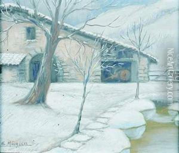 Caserio Nevado Oil Painting - Nicolas Mugica Y Errasti