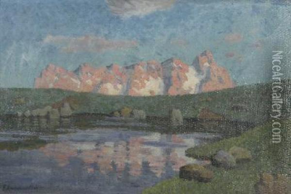 Colbriconsee Bei San Martino Oil Painting - Eugen Ankelen
