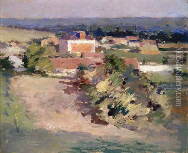 The Red House Oil Painting - Theodore Robinson
