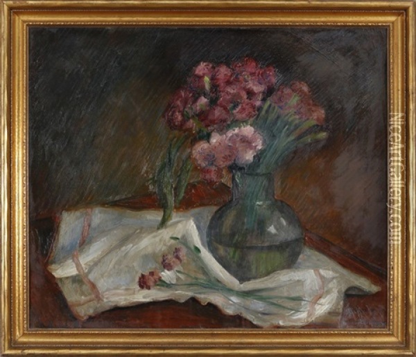 Bouquet De Fleurs Sur Une Table Oil Painting - Abraham Weinbaum