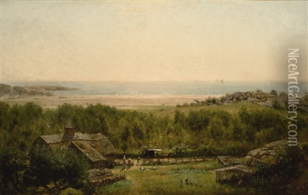 The Old Homestead, Newport, Rhode Island Oil Painting - Worthington Whittredge